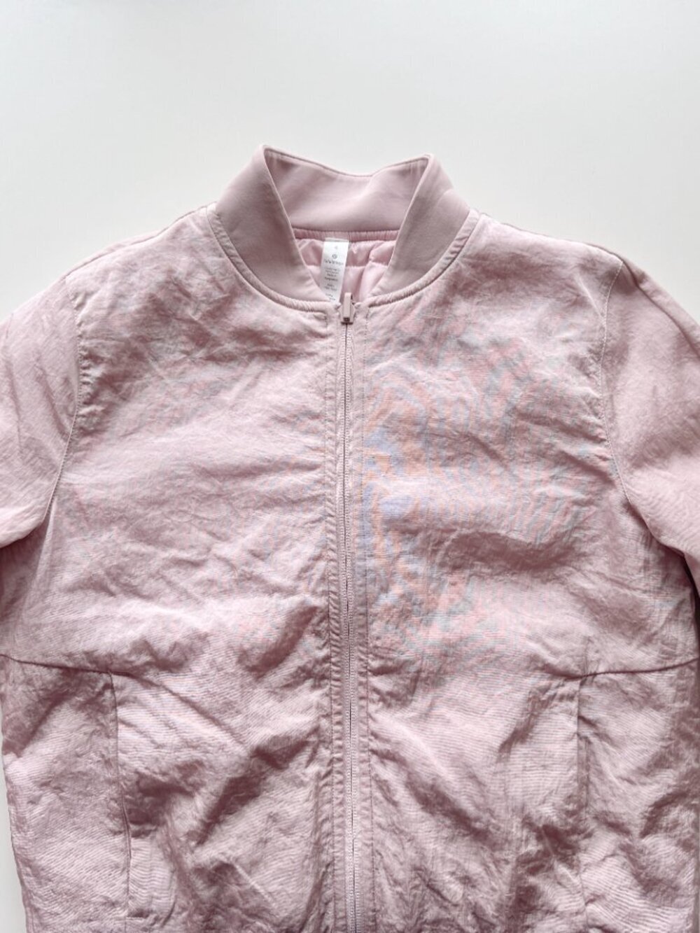 LULULEMON Non-Stop Reversible Misty Pink Water Repellent Bomber Jacket, Size 4 - Picture 7 of 16